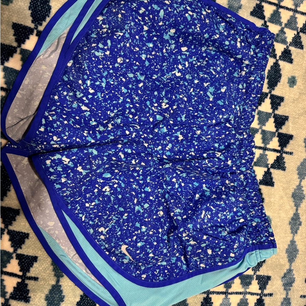 Nike Blue Athletic Shorts with Dynamic Pattern